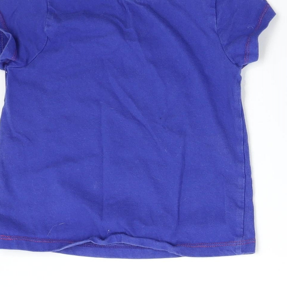 Nutmeg Boys Blue Floral  Basic T-Shirt Size 2-3 Years  - Heart