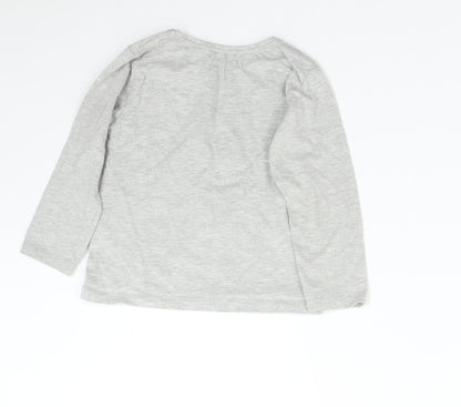 NEXT Girls Grey   Basic T-Shirt Size 2-3 Years  - Polar Bear