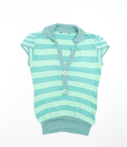 Womens UK Size M Preworn Green Pullover Jumper