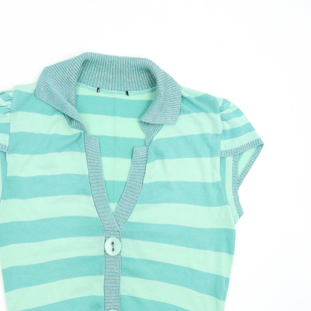 Womens UK Size M Preworn Green Pullover Jumper