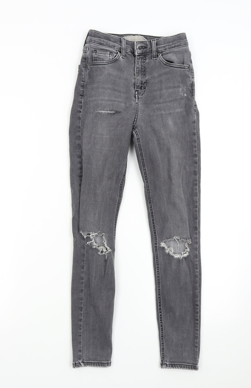 Topshop Womens Grey  Denim Skinny Jeans Size 25 L30 in