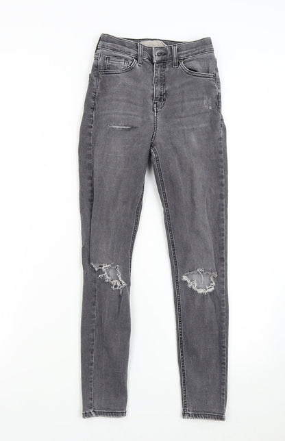 Topshop Womens Grey  Denim Skinny Jeans Size 25 L30 in