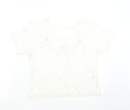 EWM Womens Ivory   Basic Blouse Size 10