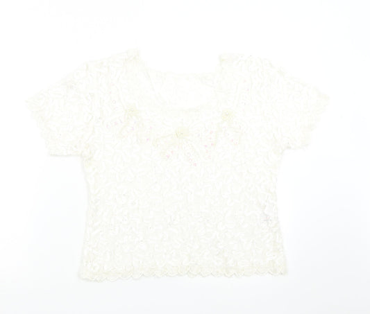 EWM Womens Ivory   Basic Blouse Size 10