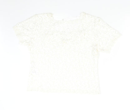 EWM Womens Ivory   Basic Blouse Size 10