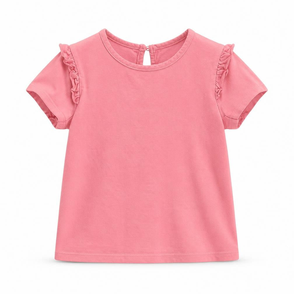 Front view of George girls’ pink basic t-shirt, size 2-3, years