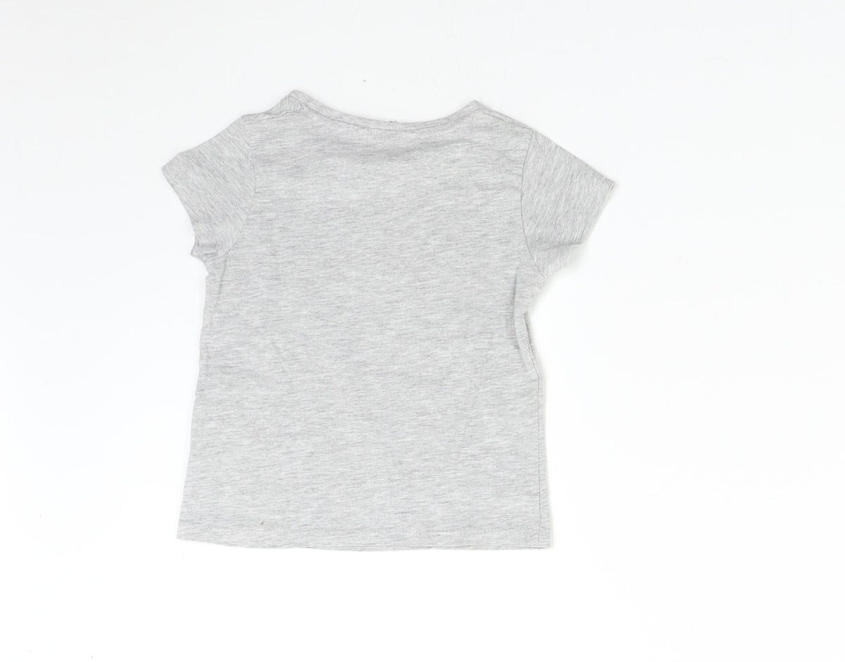Back view of Pep&Co boys’ grey basic t-shirt, size 2-3, years - summer fun
