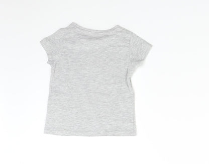Back view of Pep&Co boys’ grey basic t-shirt, size 2-3, years - summer fun
