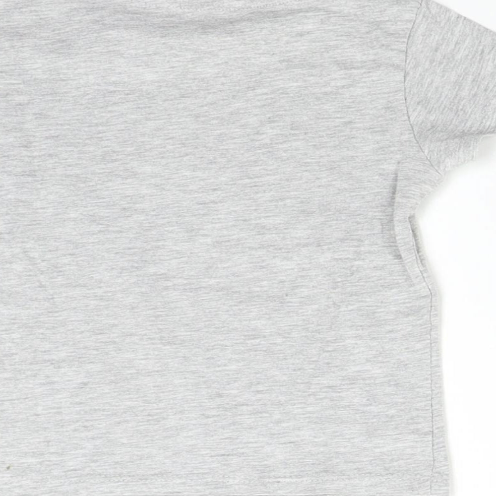 Brand and care label for Pep&Co boys’ grey basic t-shirt, size 2-3, years - summer fun