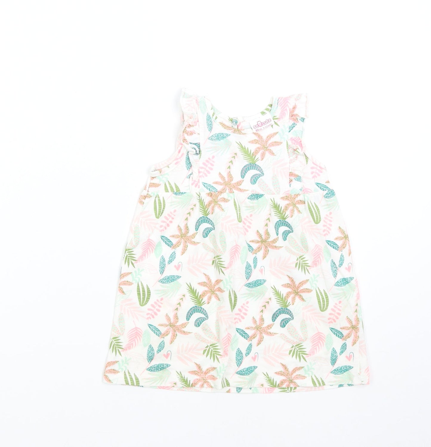 So Cute Baby Multicoloured Floral  T-Shirt Dress  Size 9-12 Months