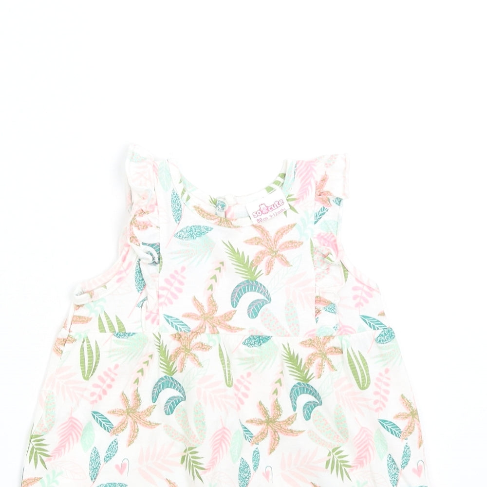 So Cute Baby Multicoloured Floral  T-Shirt Dress  Size 9-12 Months