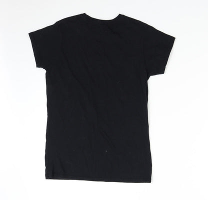 Womens UK Size S Gildan Black Basic T-Shirt