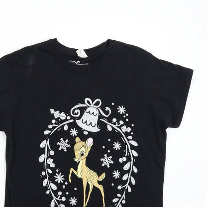 Womens UK Size S Gildan Black Basic T-Shirt