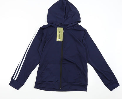 Fashion Womens Blue   Full Zip Hoodie Size S
