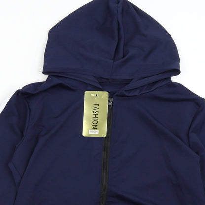 Fashion Womens Blue   Full Zip Hoodie Size S