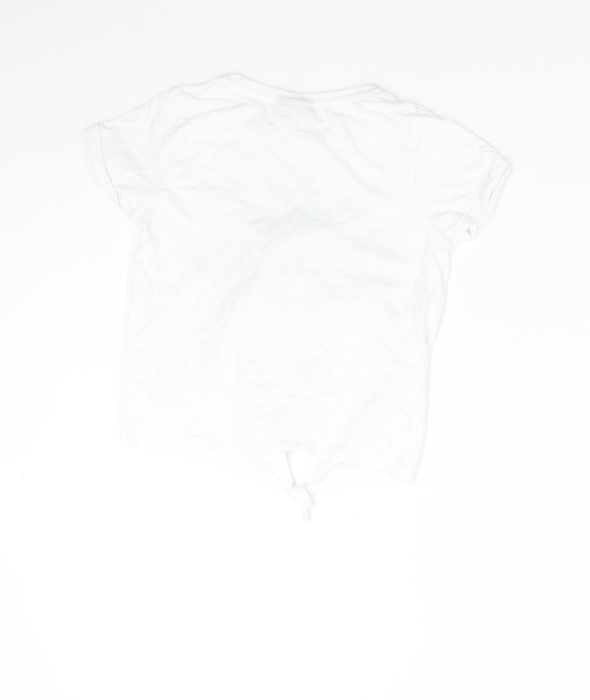 Back view of Matalan girls’ white basic t-shirt, size 6, years
