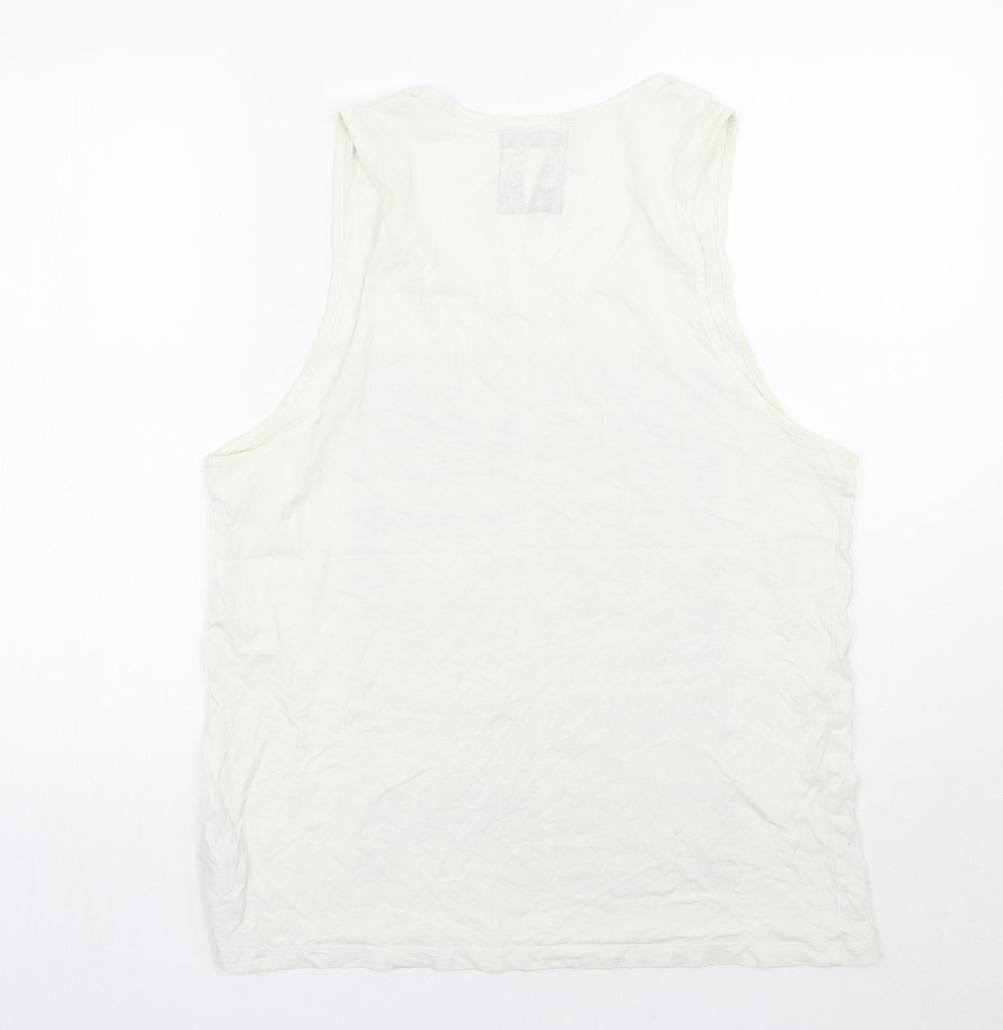 Mens UK Size L Cedar Wood State White  T-Shirt