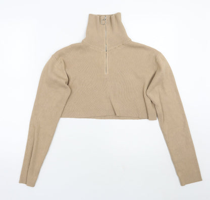 Womens UK Size S PRETTYLITTLETHING Beige Pullover Jumper