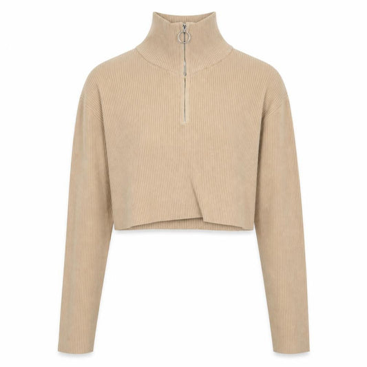 Front view of PRETTYLITTLETHING women’s beige jumper, size S