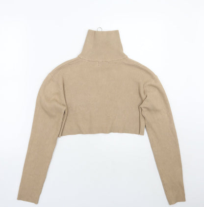 Womens UK Size S PRETTYLITTLETHING Beige Pullover Jumper