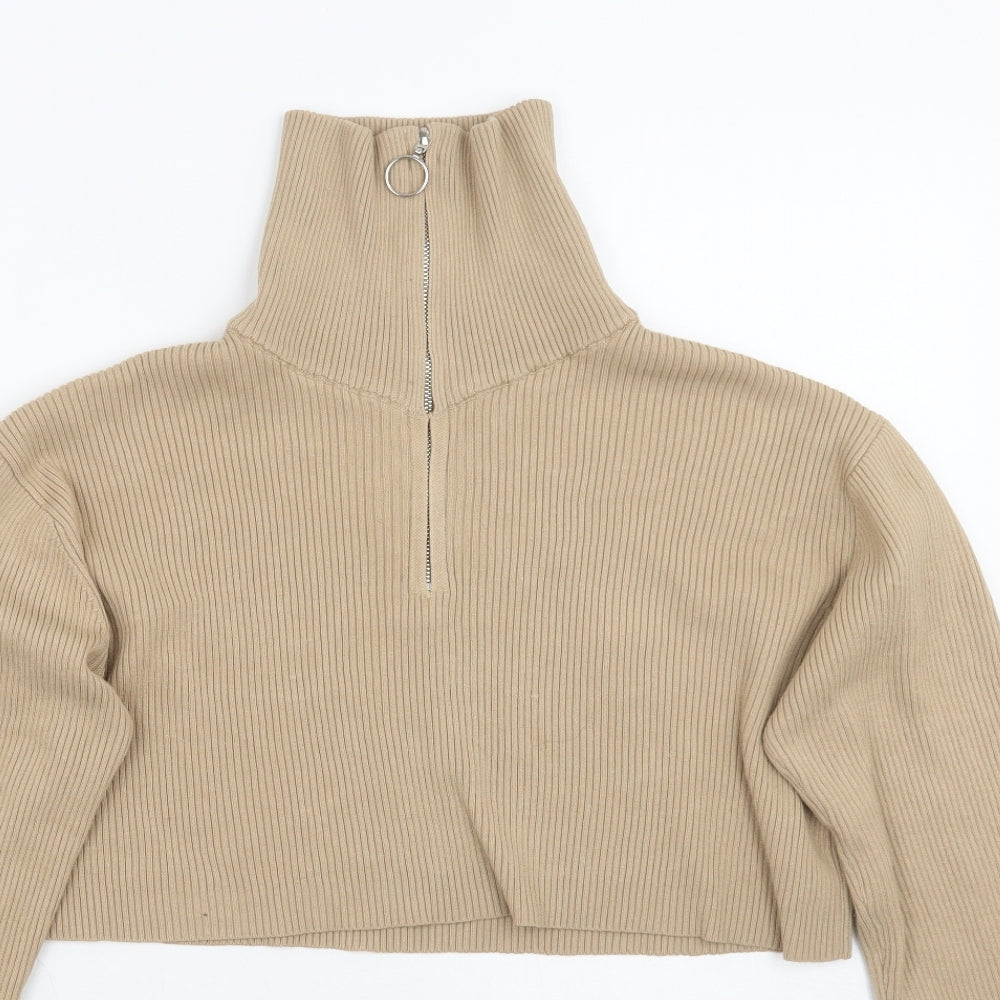 Womens UK Size S PRETTYLITTLETHING Beige Pullover Jumper