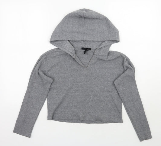 Womens UK Size S Forever21 Grey Pullover Hoodie