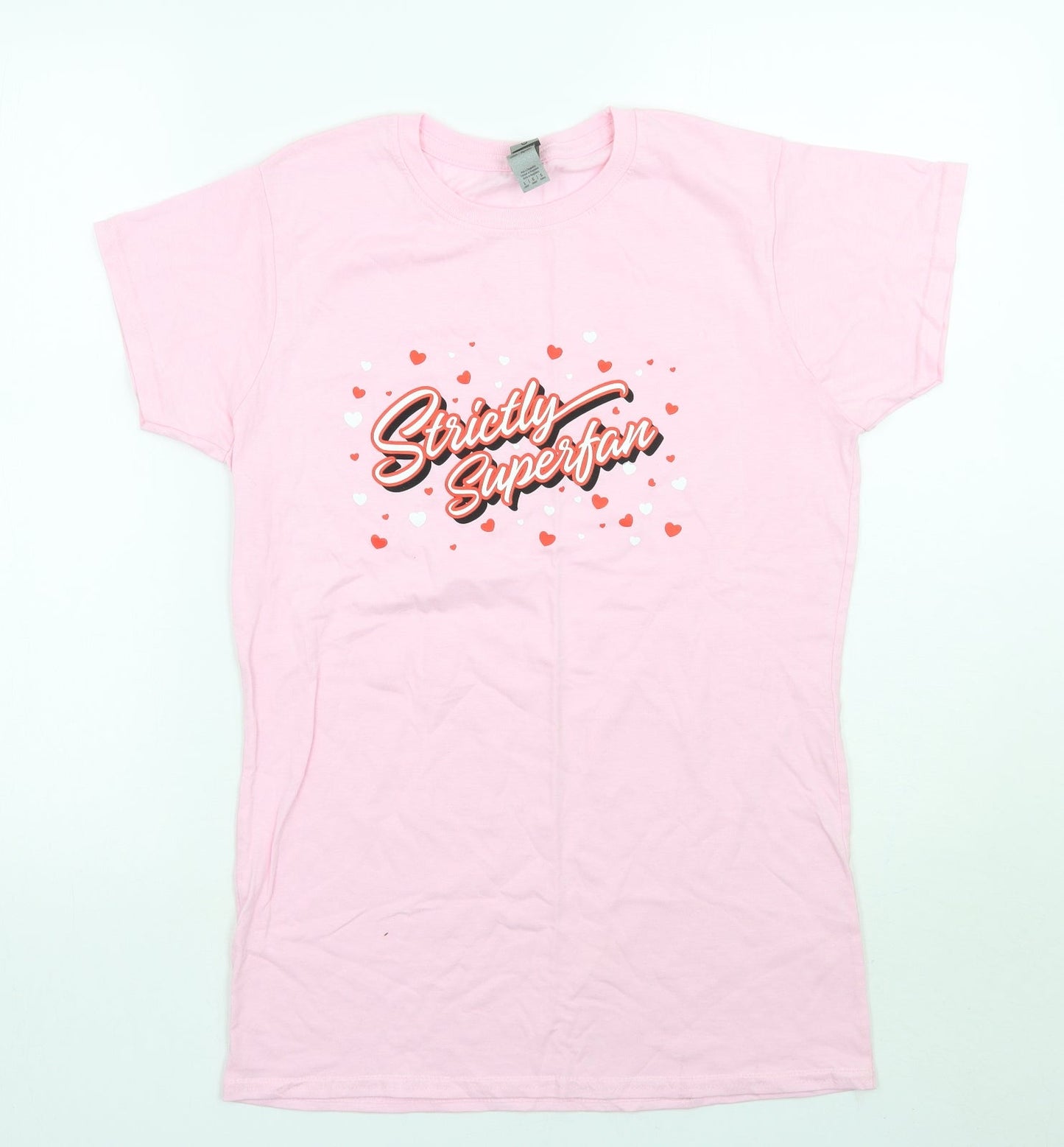 Womens UK Size L Gildan Pink Basic T-Shirt