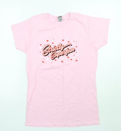 Womens UK Size L Gildan Pink Basic T-Shirt