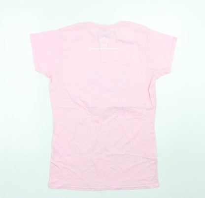 Womens UK Size L Gildan Pink Basic T-Shirt
