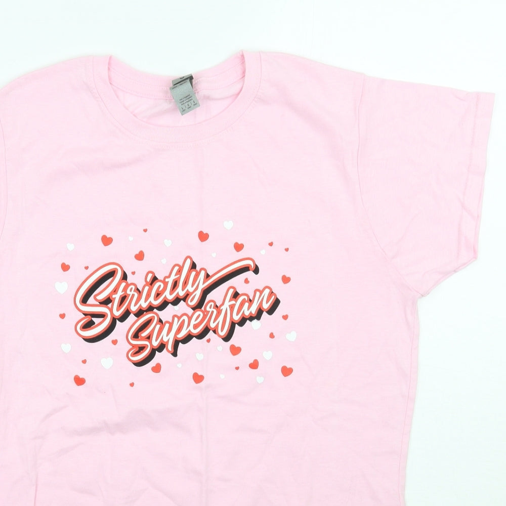 Womens UK Size L Gildan Pink Basic T-Shirt