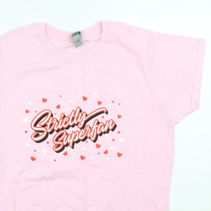 Womens UK Size L Gildan Pink Basic T-Shirt