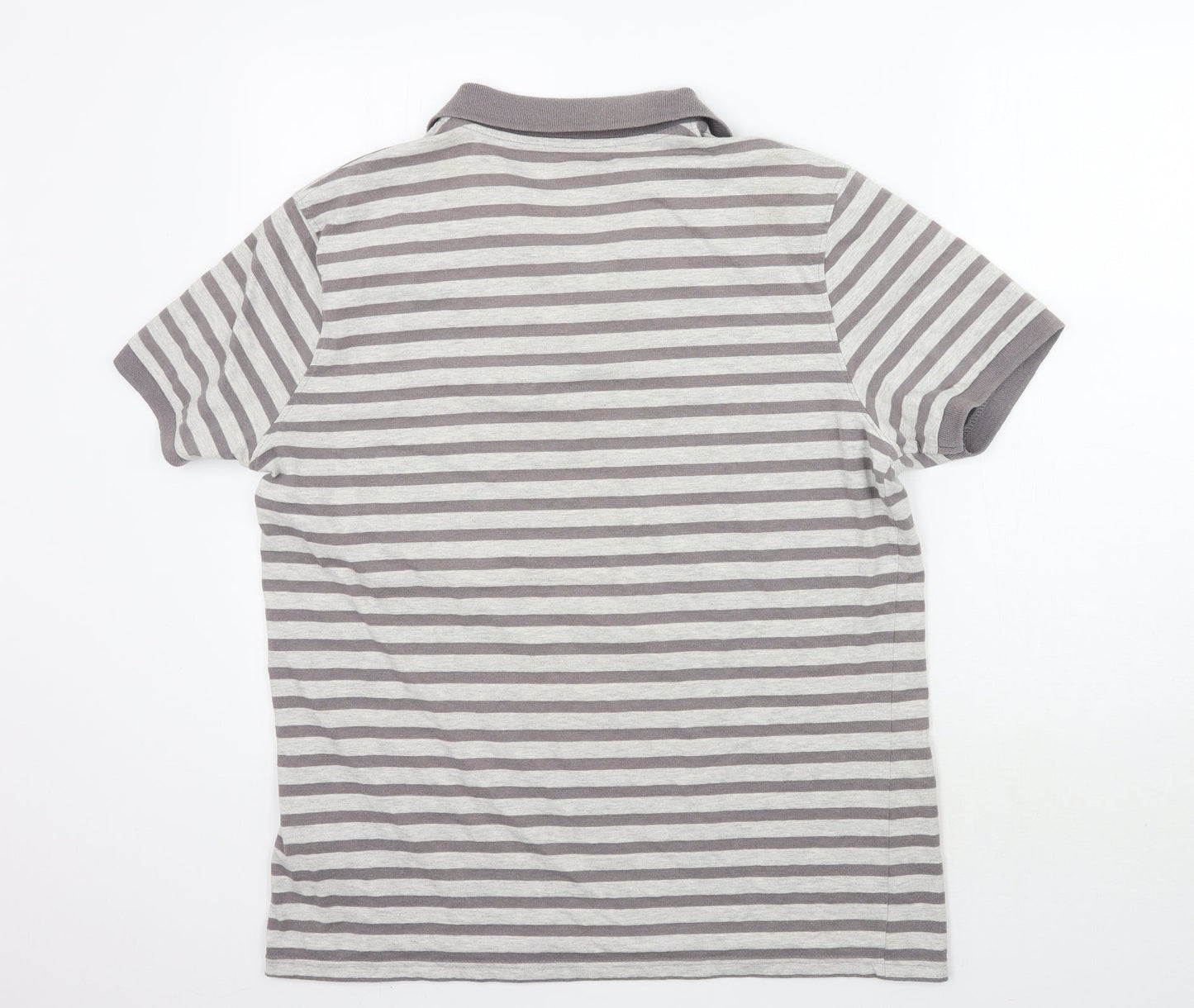 Cedar Wood State Mens Grey Striped   Polo Size XL