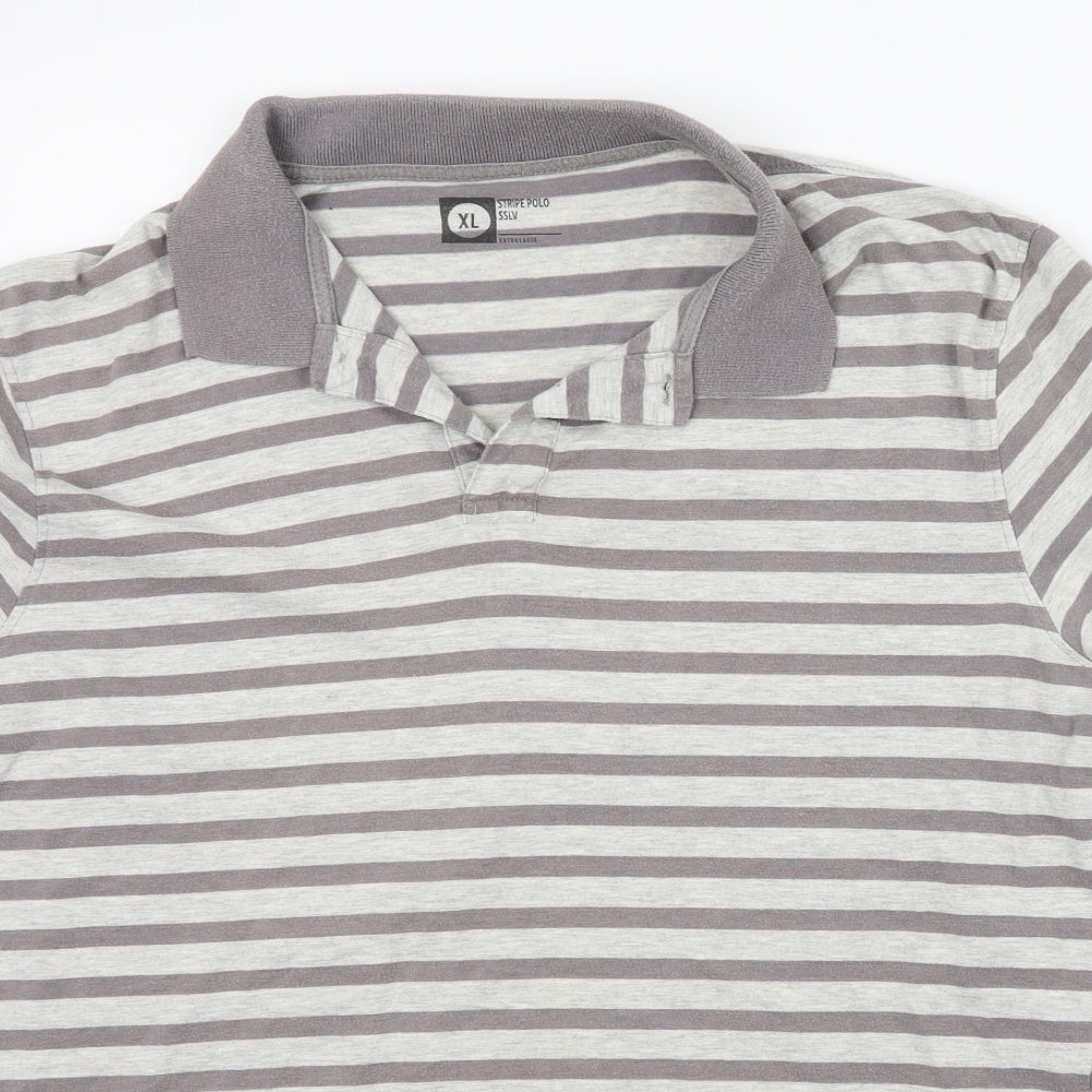 Cedar Wood State Mens Grey Striped   Polo Size XL