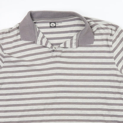 Cedar Wood State Mens Grey Striped   Polo Size XL