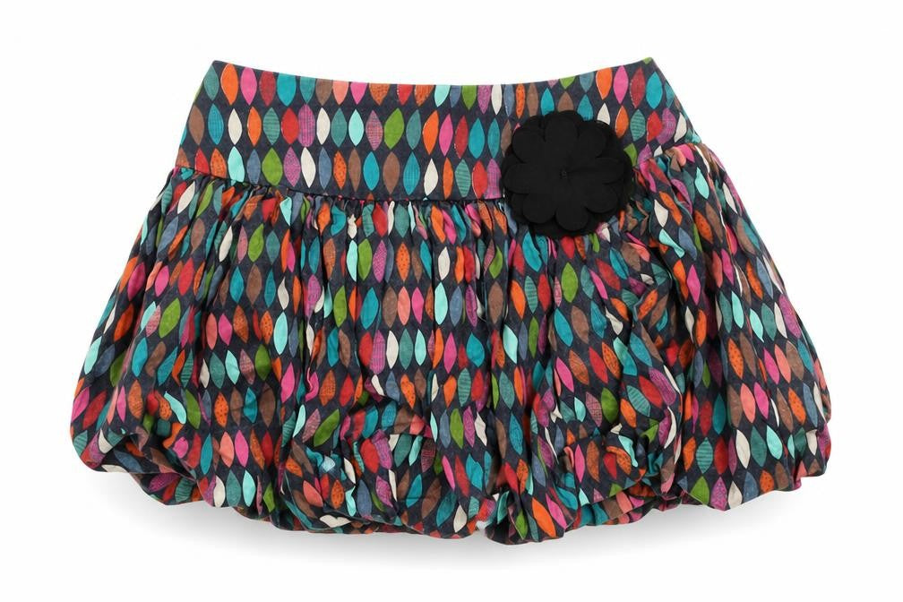 Front view of Joos girls’ black geometric a-line skirt, size 3, years