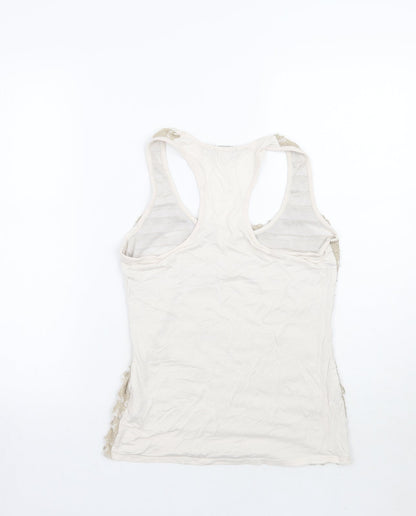 Womens UK Size 10 River Island Beige Basic Tank