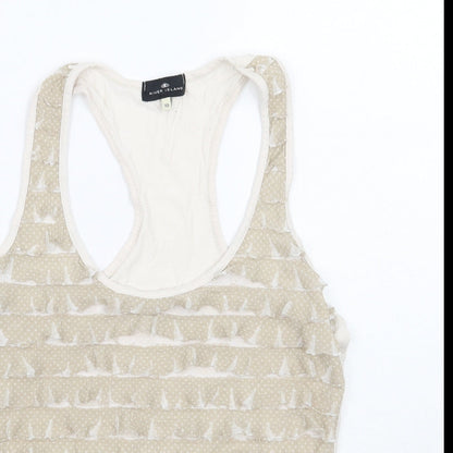 Womens UK Size 10 River Island Beige Basic Tank