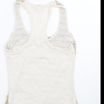 Womens UK Size 10 River Island Beige Basic Tank