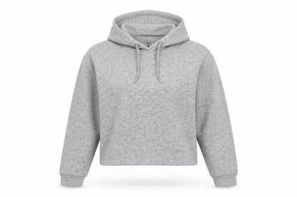 Front view of Primark women’s grey pullover hoodie, size M
