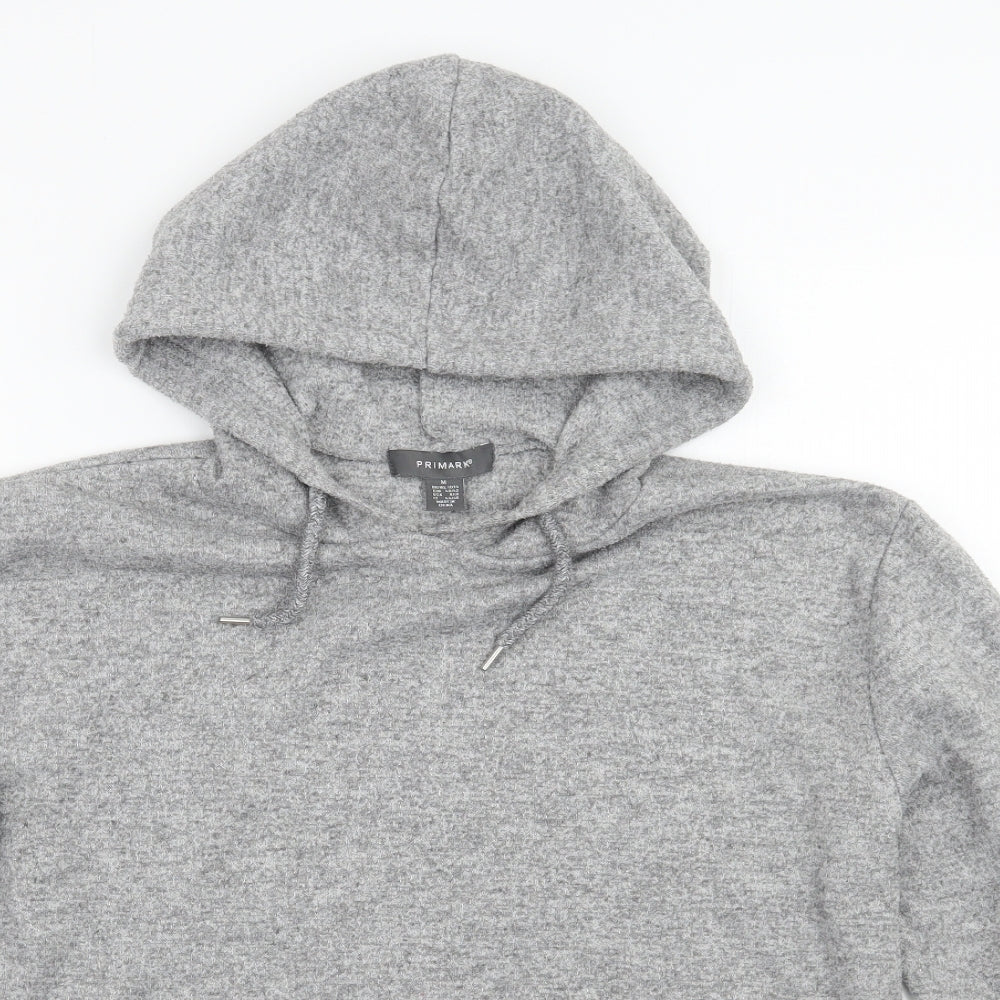 Close-up detail of Primark women’s grey pullover hoodie, size M