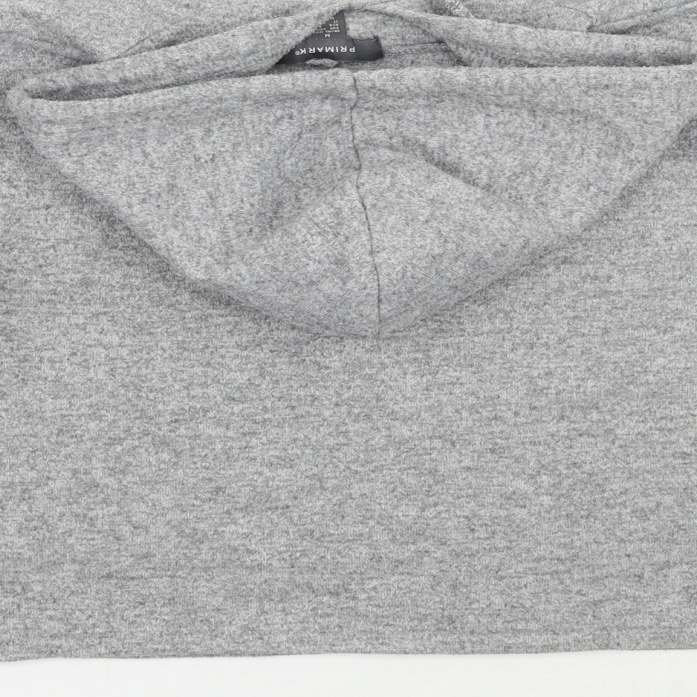 Brand and care label for Primark women’s grey pullover hoodie, size M