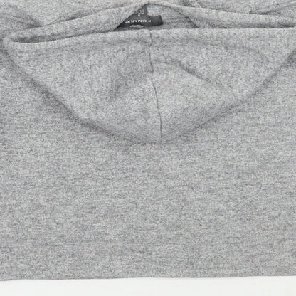 Brand and care label for Primark women’s grey pullover hoodie, size M