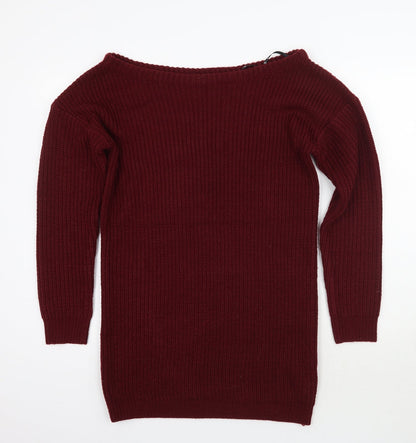 Womens UK Size M Missguided Red Pullover Jumper