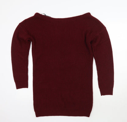Womens UK Size M Missguided Red Pullover Jumper