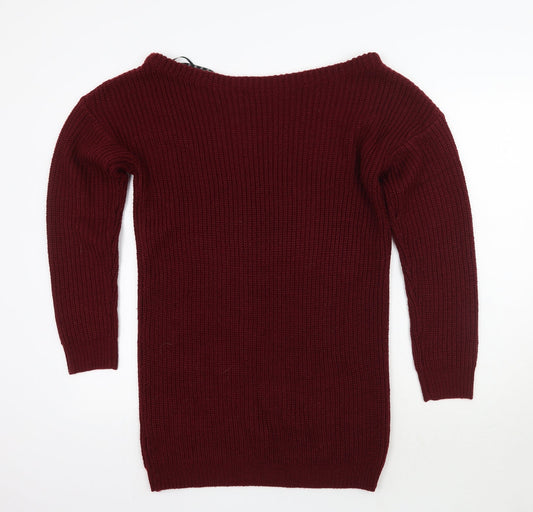 Womens UK Size M Missguided Red Pullover Jumper
