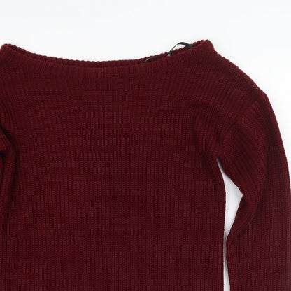 Womens UK Size M Missguided Red Pullover Jumper