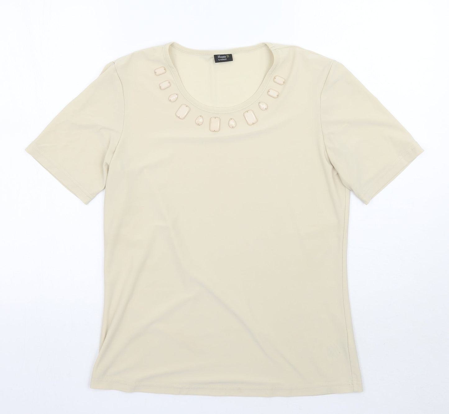 Womens UK Size 12 Damart Beige Basic T-Shirt