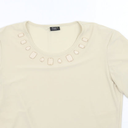 Womens UK Size 12 Damart Beige Basic T-Shirt