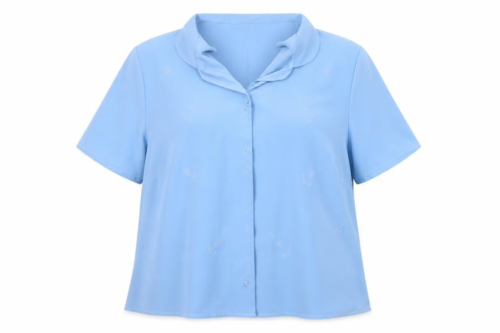 Womens UK Size 18 Debenhams Blue Basic Button-Up