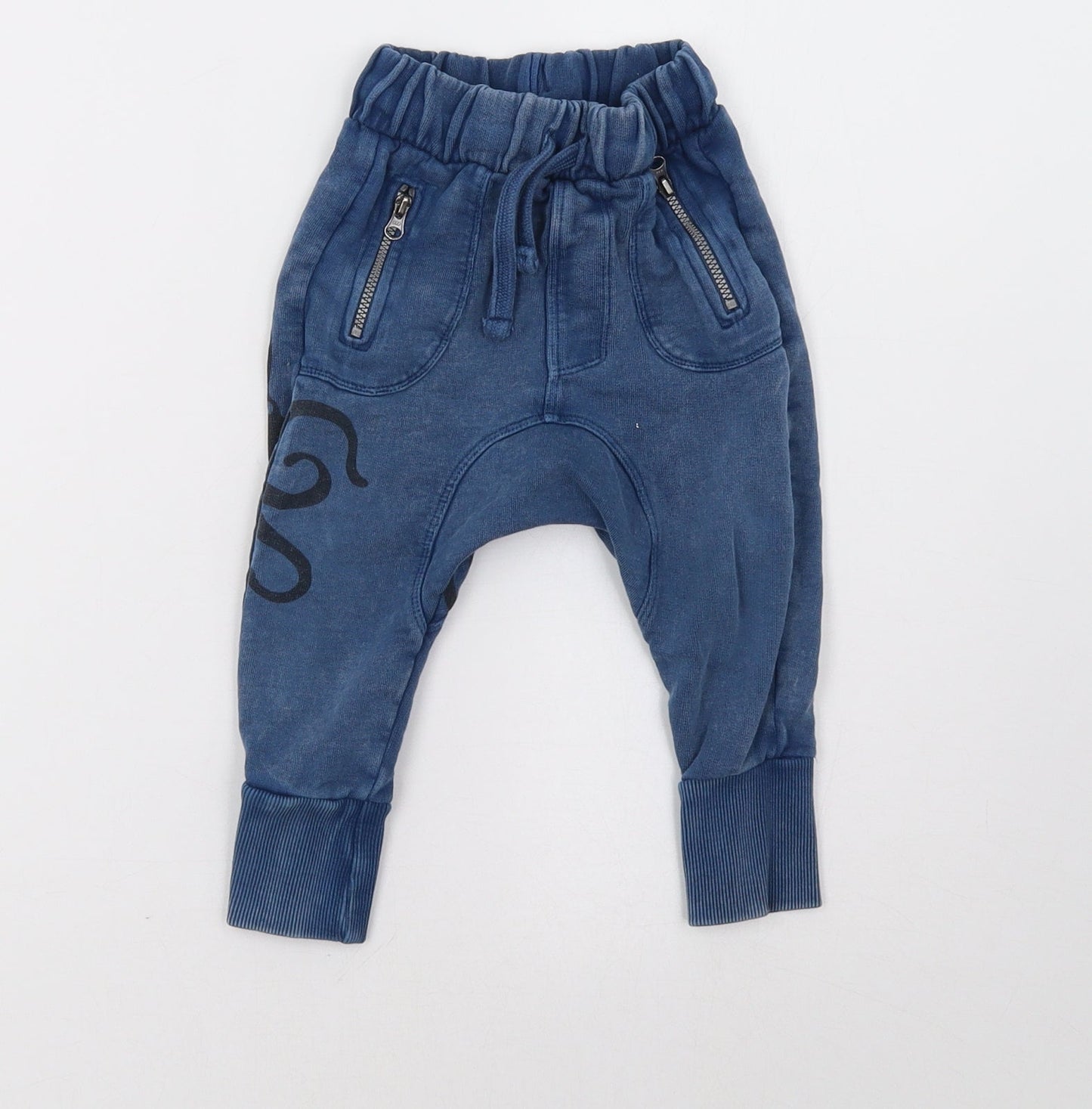 Mini Club Boys Blue   Jogger Trousers Size 9 Months